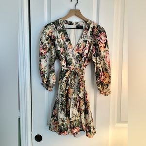VICI Floral Puff Sleeve Mini Dress